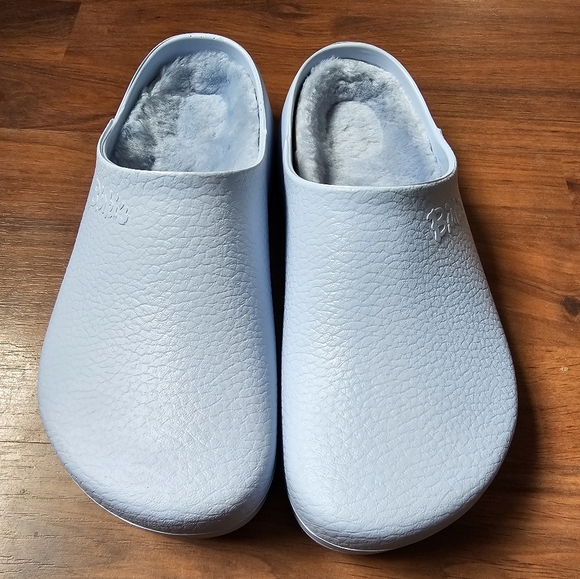 Birkenstock Shoes - Birkenstock Womens Super-Birki Shearling Clog Dusty Blue Size 39 EU/8 Ladies USA